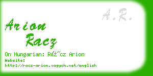 arion racz business card